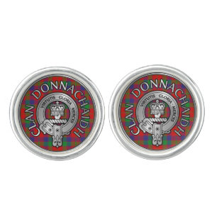 Clan Donnachaidh Robertson Crest & Tartan Cufflinks