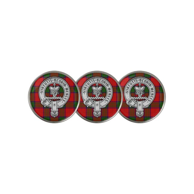 Clan Donnachaidh (Robertson) Crest & Tartan Golf Ball Marker (3 Up)