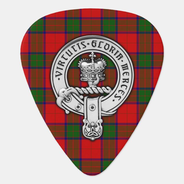 Clan Donnachaidh (Robertson) Crest & Tartan Guitar Pick (Front)