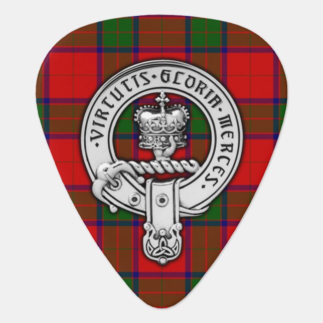 Clan Donnachaidh (Robertson) Crest & Tartan Guitar Pick (Front)