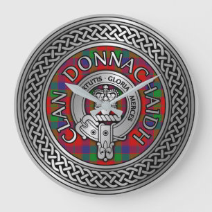 Clan Donnachaidh Robertson Crest & Tartan Knot Large Clock