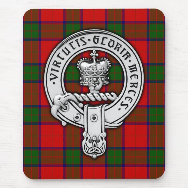 Clan Donnachaidh (Robertson) Crest & Tartan Mouse Pad (Front)