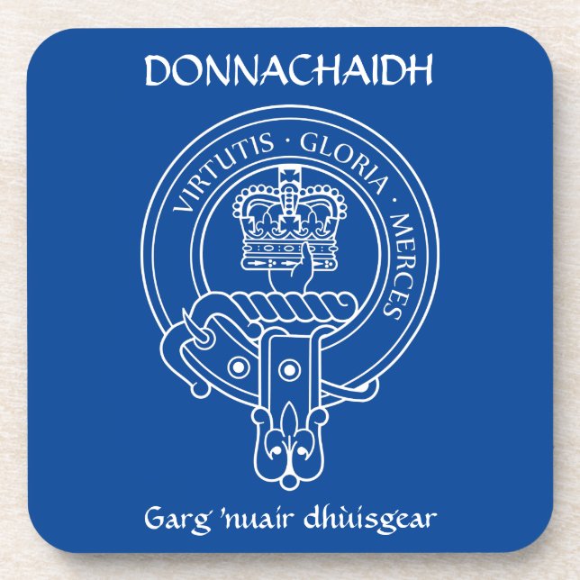 Clan Donnachaidh (Robertson) Crest & War Cry Beverage Coaster (Front)