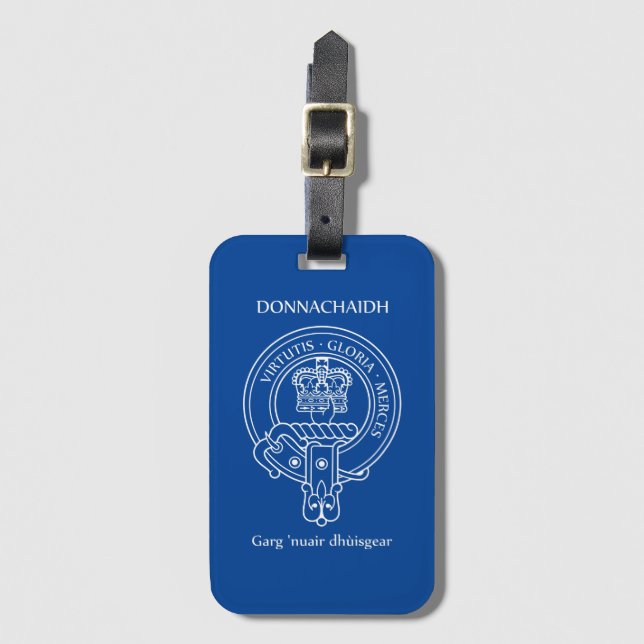 Clan Donnachaidh (Robertson) Crest & War Cry Luggage Tag (Front Vertical)