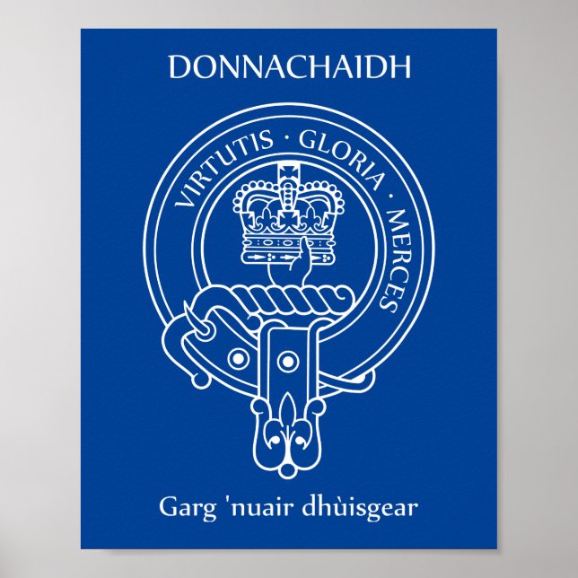 Clan Donnachaidh (Robertson) Crest & War Cry Poster (Front)