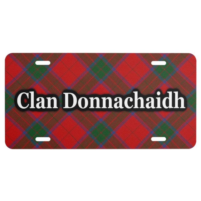 Clan Donnachaidh Robertson Tartan Celebration License Plate (Front)