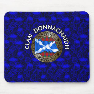Clan Donnachaidh Robertson Tartan Knot & Flag Mouse Pad