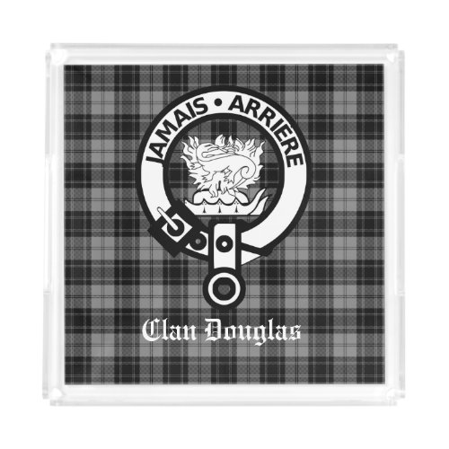 Clan Douglas Crest Badge  Tartan Acrylic Tray