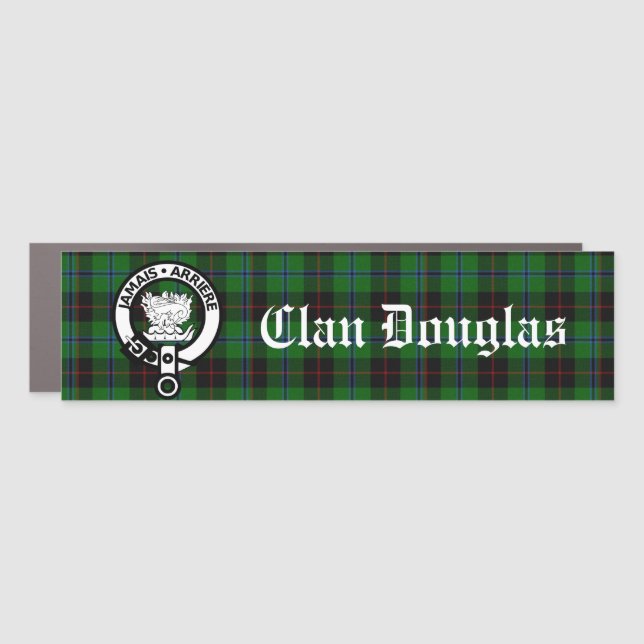 Clan Douglas Crest Badge & Tartan Car Magnet (Front)