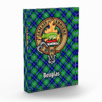 Clan Douglas Crest over Tartan Acrylic Award