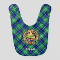 Clan Douglas Crest over Tartan Baby Bib