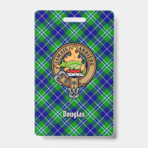 Clan Douglas Crest over Tartan Badge