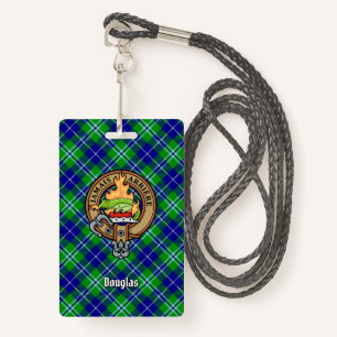 Clan Douglas Crest over Tartan Badge