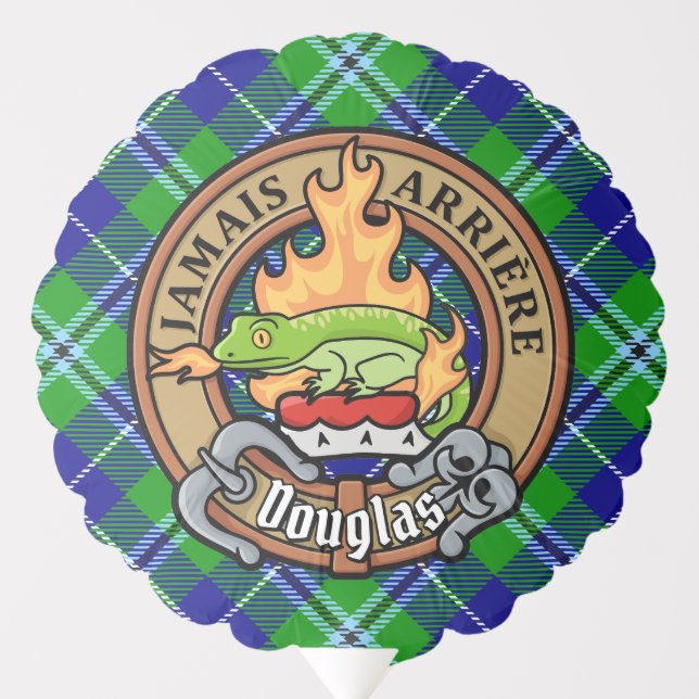 Clan Douglas Crest over Tartan Balloon (Front)