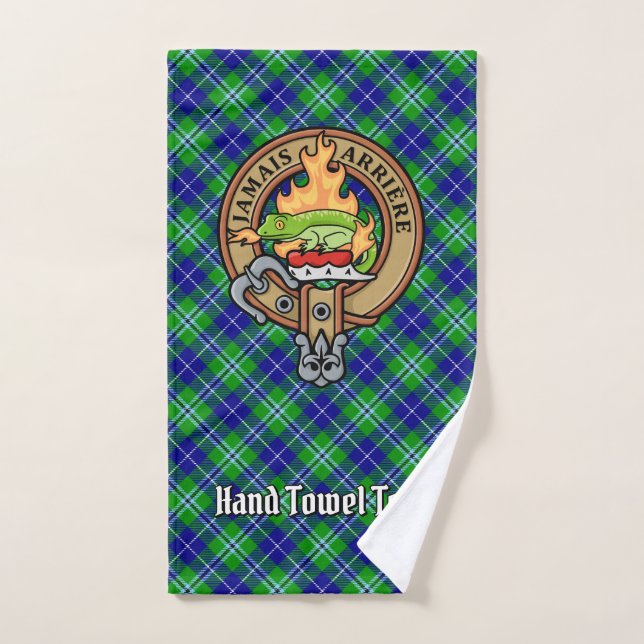 Clan Douglas Crest over Tartan Bath Towel Set (Hand Towel)