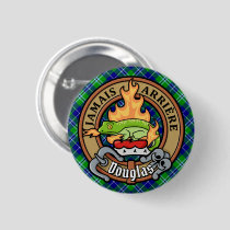 Clan Douglas Crest over Tartan Button