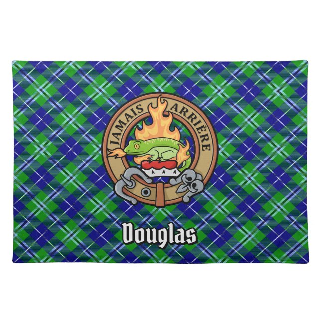 Clan Douglas Crest over Tartan Cloth Placemat (Front)