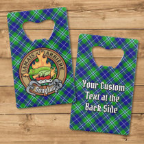 Clan Douglas Crest over Tartan Credit Card Bottle Opener