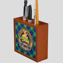 Clan Douglas Crest over Tartan Desk Organizer