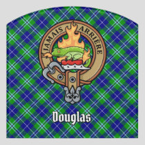 Clan Douglas Crest over Tartan Door Sign