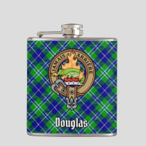 Clan Douglas Crest over Tartan Flask