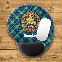 Clan Douglas Crest over Tartan Gel Mouse Pad