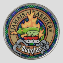 Clan Douglas Crest over Tartan Golf Ball Marker