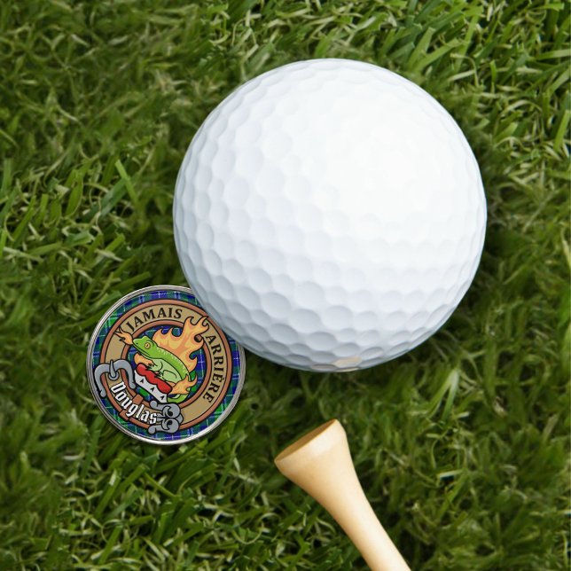 Clan Douglas Crest over Tartan Golf Ball Marker (Creator Uploaded)