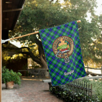 Clan Douglas Crest over Tartan House Flag