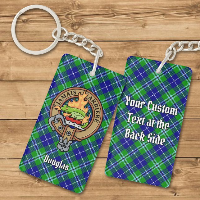 Clan Douglas Crest over Tartan Keychain (Creator Uploaded)