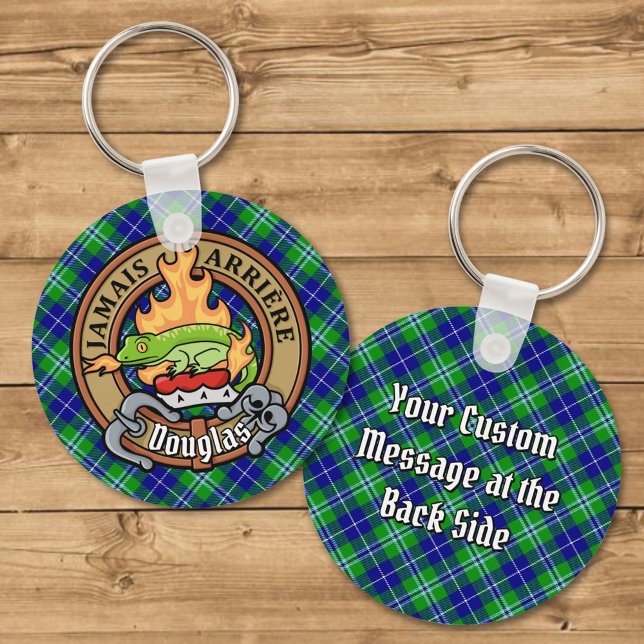Clan Douglas Crest over Tartan Keychain (Creator Uploaded)