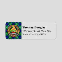 Clan Douglas Crest over Tartan Label