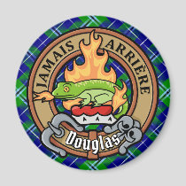 Clan Douglas Crest over Tartan Magnet