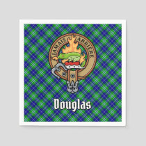 Clan Douglas Crest over Tartan Napkins
