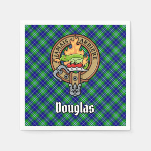 Clan Douglas Crest over Tartan Napkins