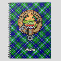 Clan Douglas Crest over Tartan Notebook