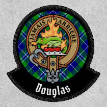 Clan Douglas Crest over Tartan Patch