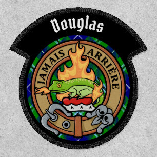 Clan Douglas Crest over Tartan Patch