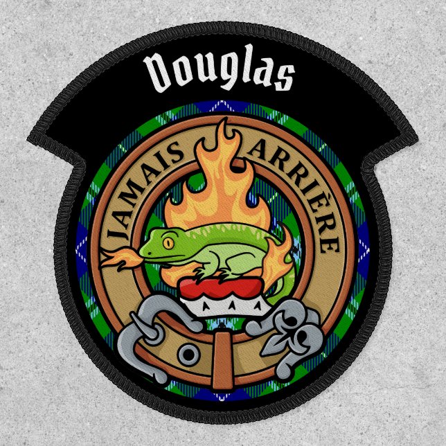 Clan Douglas Crest over Tartan Patch (Front)