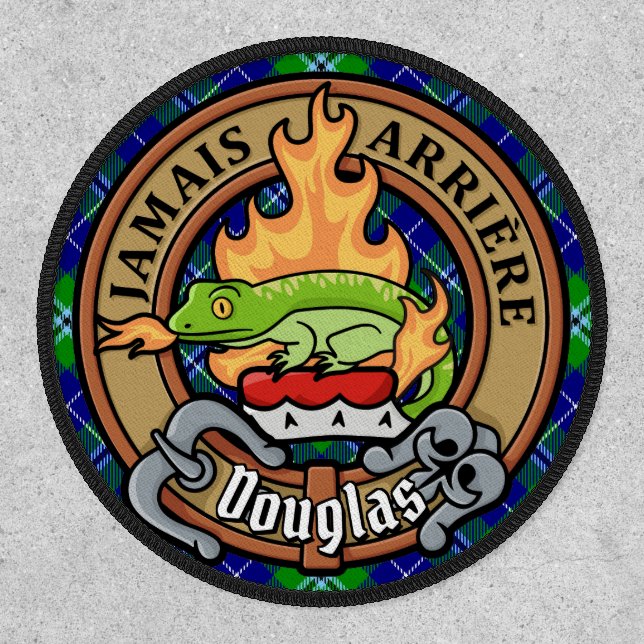 Clan Douglas Crest over Tartan Patch (Front)