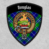 Clan Douglas Crest over Tartan Patch