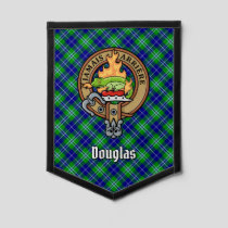 Clan Douglas Crest over Tartan Pennant