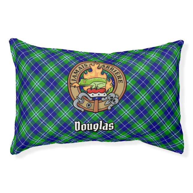 Clan Douglas Crest over Tartan Pet Bed (Front)