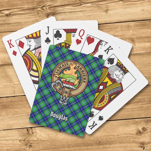 Clan Douglas Crest over Tartan Poker Cards (Creator Uploaded)