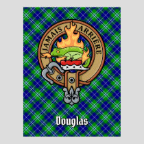 Clan Douglas Crest over Tartan Poster