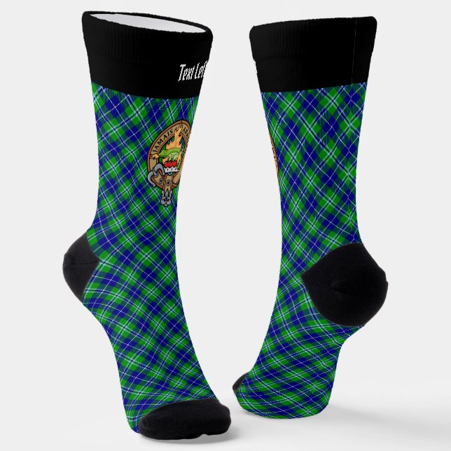 Clan Douglas Crest over Tartan Socks (Angled)