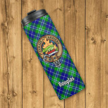 Clan Douglas Crest over Tartan Thermal Tumbler