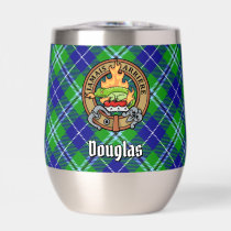 Clan Douglas Crest over Tartan Thermal Wine Tumbler