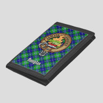 Clan Douglas Crest over Tartan Tri-fold Wallet