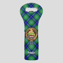 Clan Douglas Crest over Tartan Wine Bag